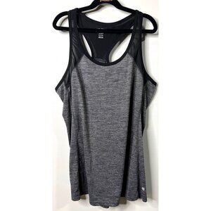 Heather Gray & Black Racerback Tank Layers Large Womens Activewear Stretch Fit